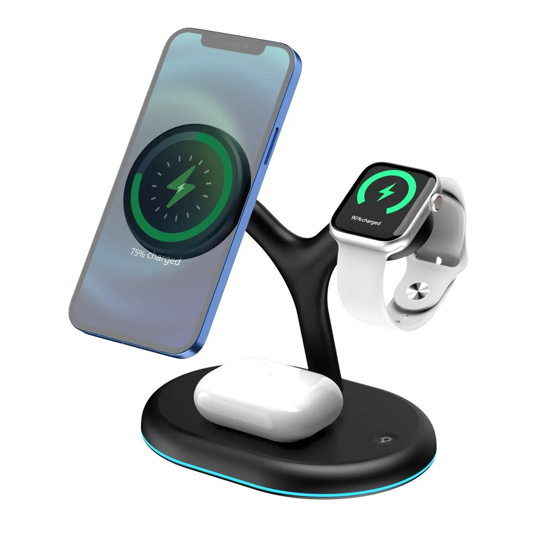 Three-in-one Magnetic Phone Headset Watch Wireless Charger - Shakefav.com