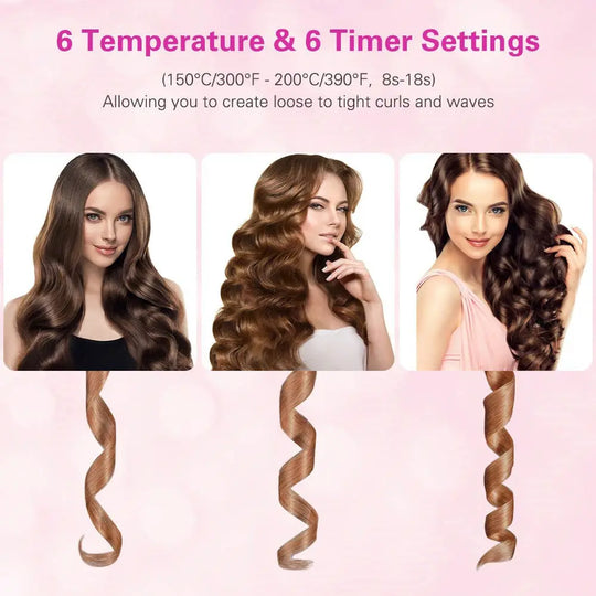 Automatic Hair Curler Curling Iron Wireless Ceramic USB Rechargeable - Shakefav.com