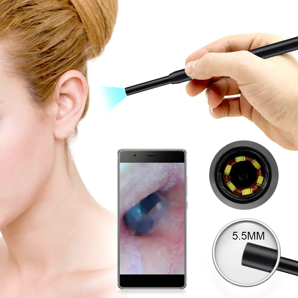 5.5mm Camera With 6 LED Borescope WIFI Ear - Shakefav.com