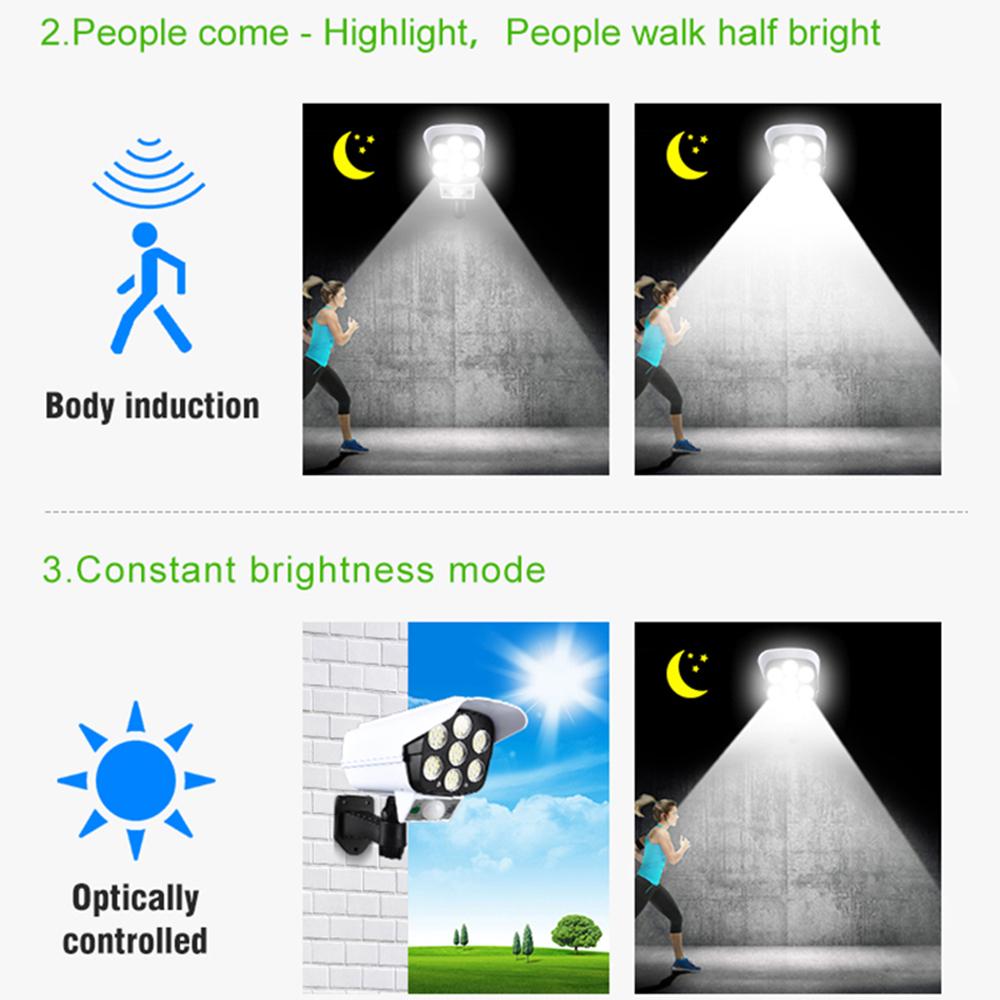 Solar Powered Light Security Simulation Fake Dummy Camera Solar Light
