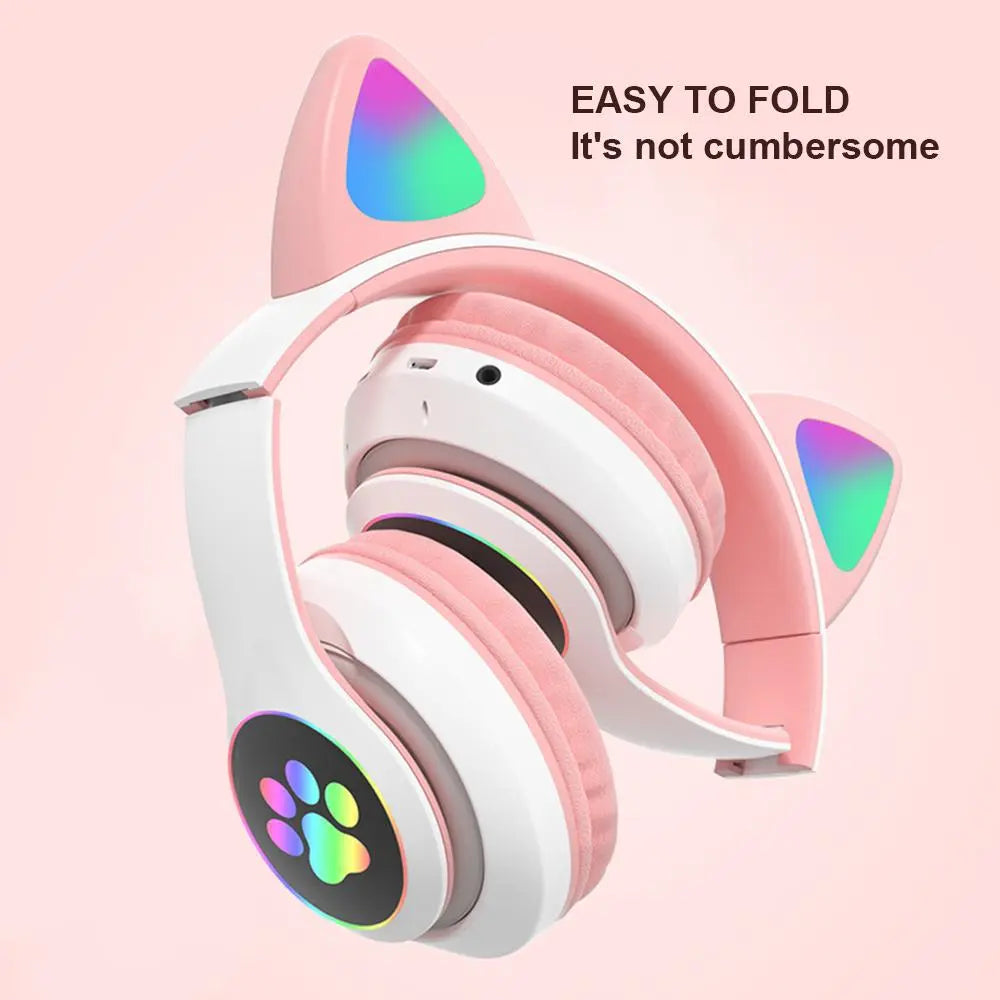 Bluetooth Headphone Head-Mounted with Microphone/ LED Flash Light SP - Shakefav.com