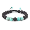 Adjustable Anxiety Diffusing Lava Stone Bracelet w/Turquoise Stones