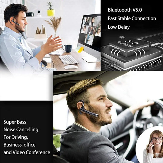 Bluetooth Headset with Mic Noise Cancelling and LED Power Display SP - Shakefav.com