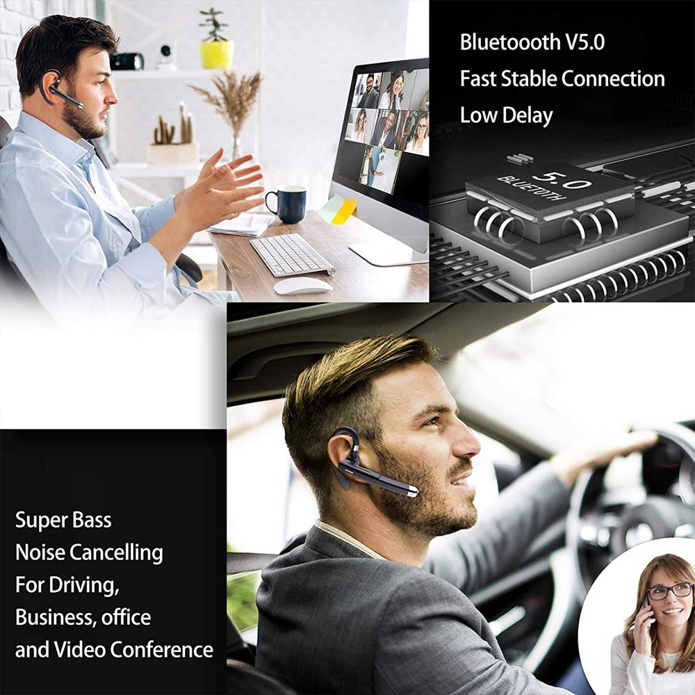 Bluetooth Headset with Mic Noise Cancelling and LED Power Display SP