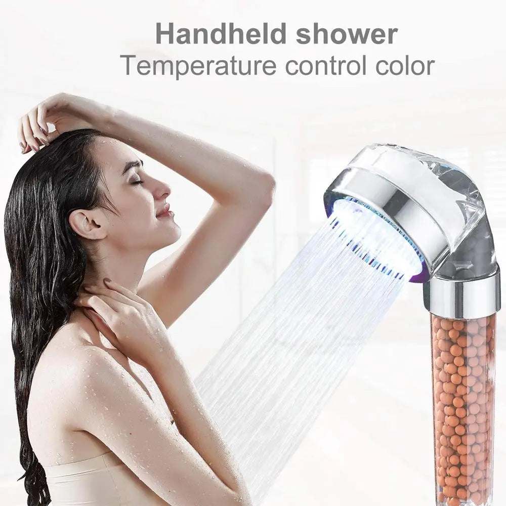 Shower Head with Temperature-controlled Color Changing Lights SP - Shakefav.com