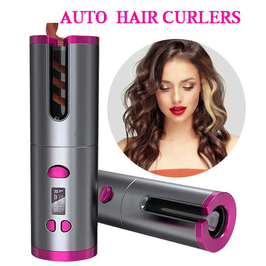 Automatic Hair Curler Curling Iron Wireless Ceramic USB Rechargeable - Shakefav.com