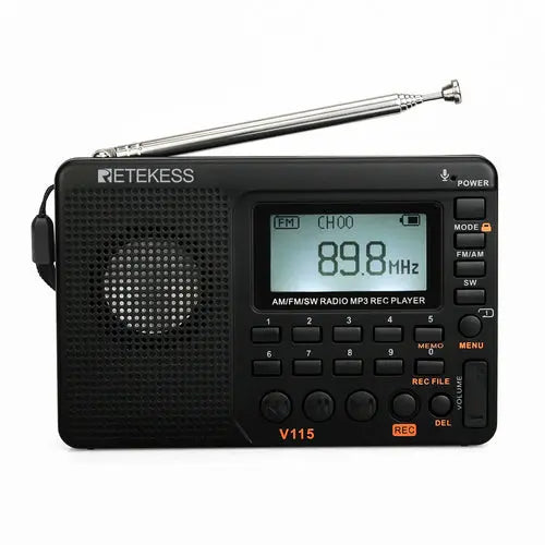 Radio Full Band Radio Recorder FM AM MP3 Playback Maroon Asteria