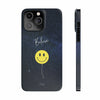 Smiley Face in Space Believe Slim Case pour iPhone série 14