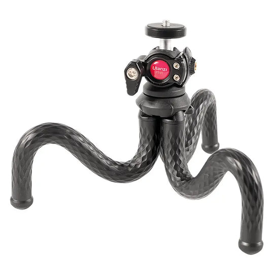 Black Octopus Mobile Phone Clip Gimbal Tripod Set Maroon Asteria