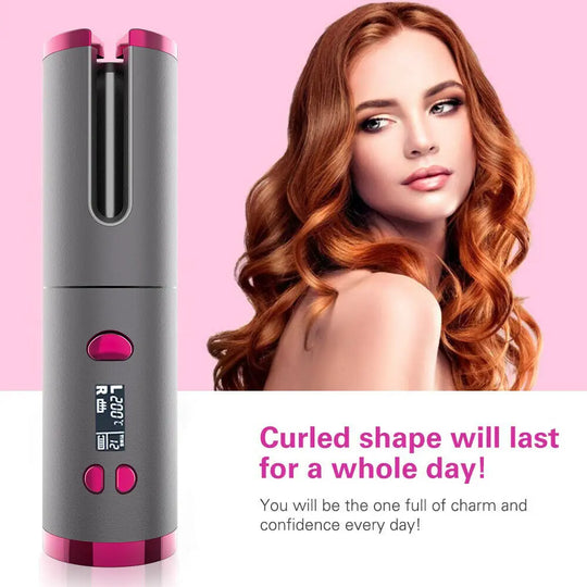 Automatic Hair Curler Curling Iron Wireless Ceramic USB Rechargeable - Shakefav.com