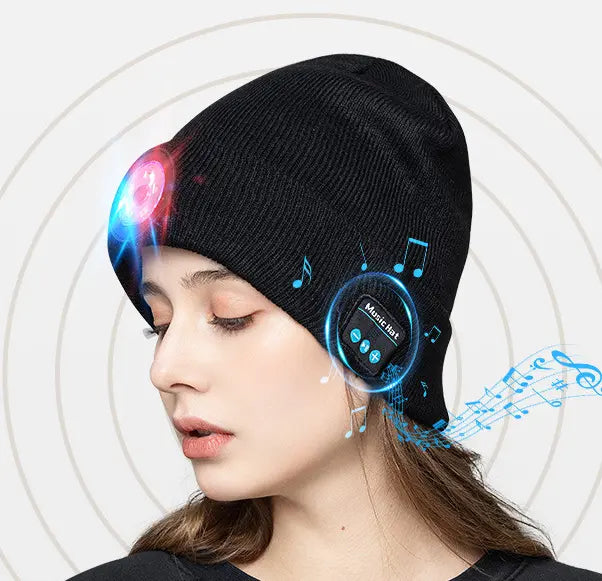 Glow Wireless Music Call Warm Earphone Hat Maroon Asteria