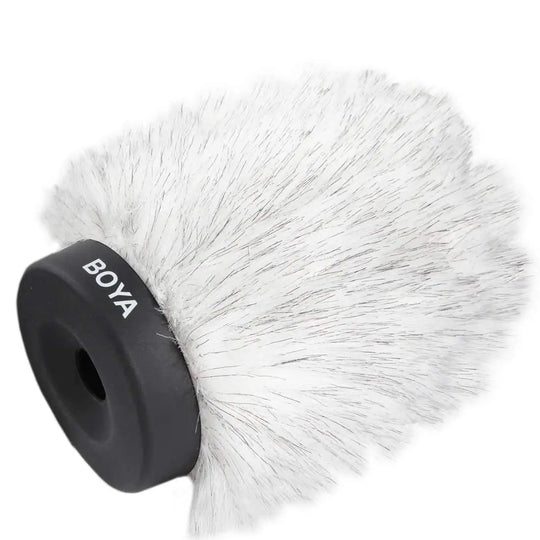 AMZER Furry Outdoor Interview Windshield Muff for Shotgun Capacitor Silver Millie