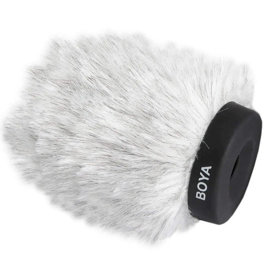 AMZER Furry Outdoor Interview Windshield Muff for Shotgun Capacitor Silver Millie