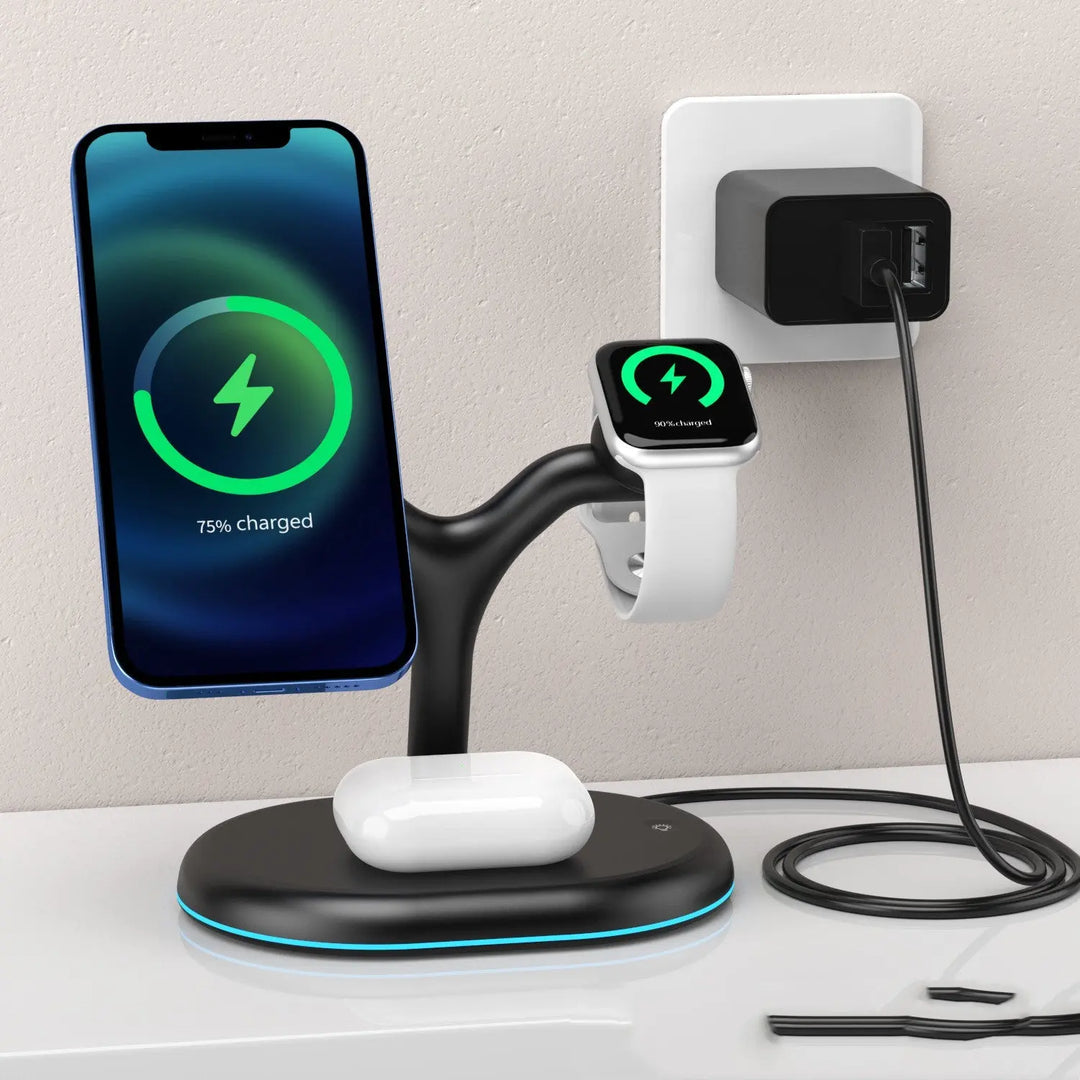 Three-in-one Magnetic Phone Headset Watch Wireless Charger - Shakefav.com