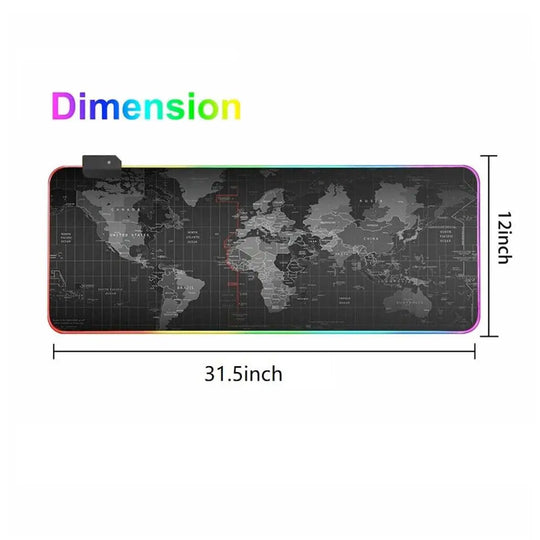 Dragon RGB Gaming Mouse Pad World Map - Shakefav.com