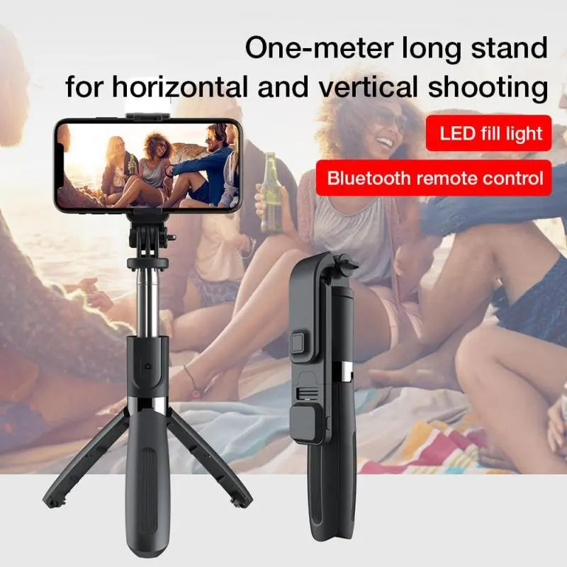 Compatible with Apple, Bluetooth Selfie Stick Tripod Maroon Asteria