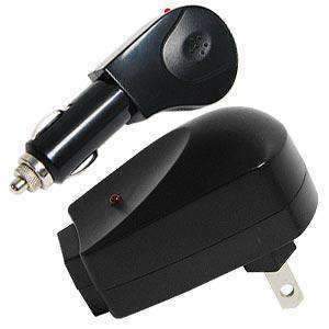 2 in 1 U.S. Car and Wall Adapter Travel Charger Kit - Black