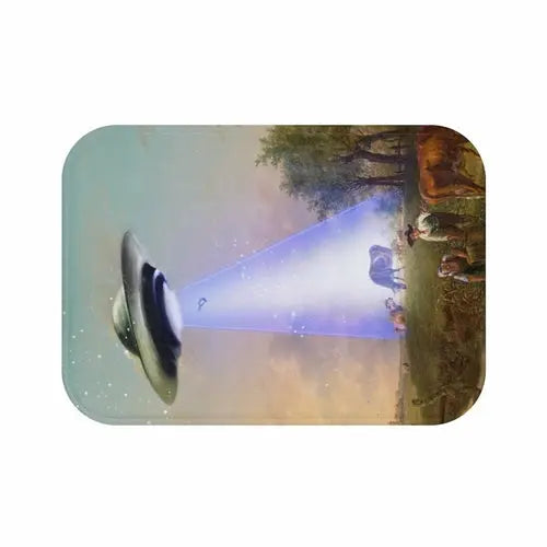 UFO Abducting Cow Bath Mat Home Accents - Shakefav.com