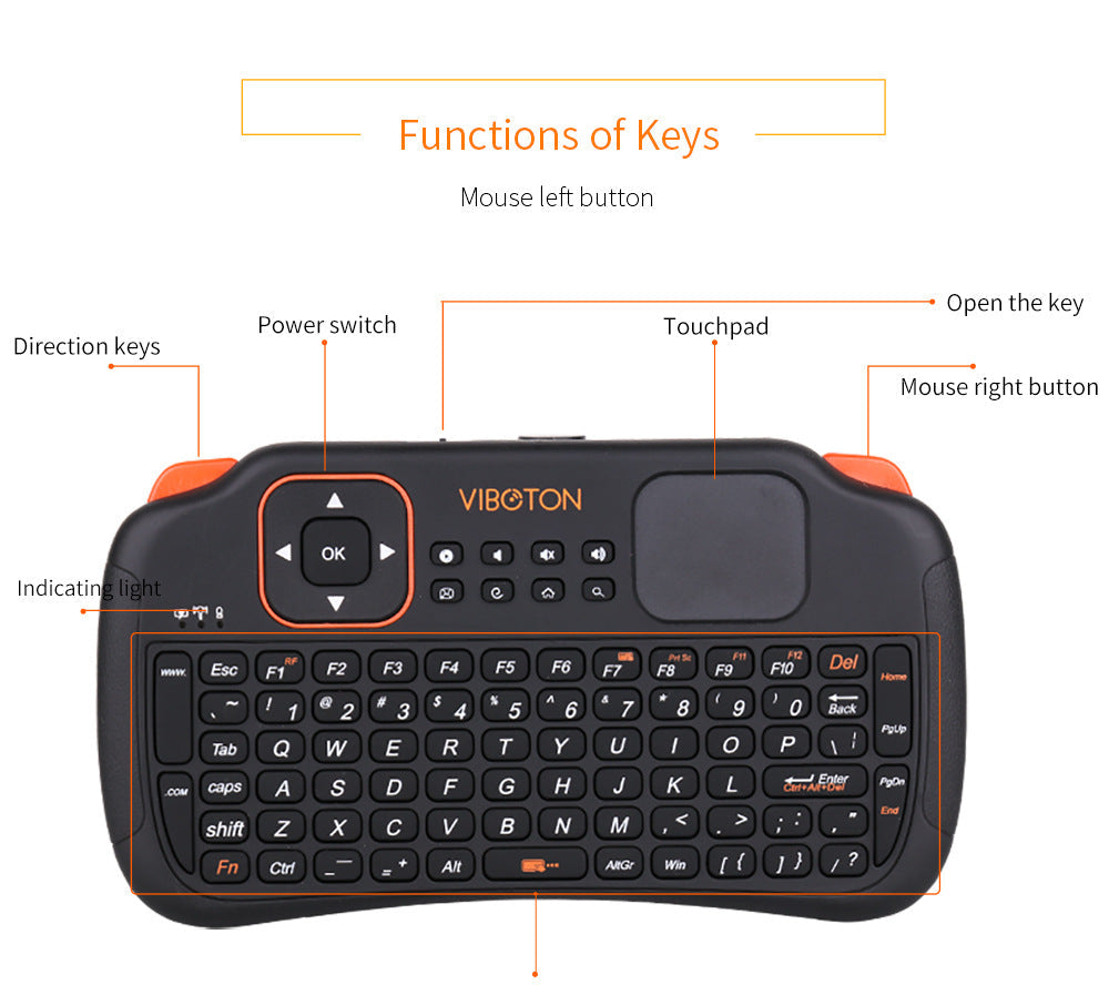 Mini Wireless Keyboard With Mouse Typadnd