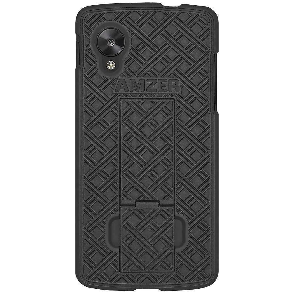 AMZER Shellster Hard Case with Belt Clip Holster for Google Nexus 5 - Shakefav.com