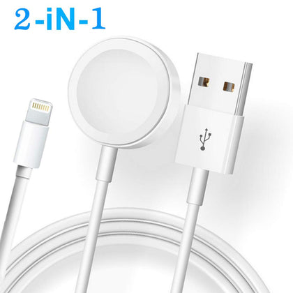 Chargeur magnétique câble USB 2 en 1 pour Apple Watch iWatch &