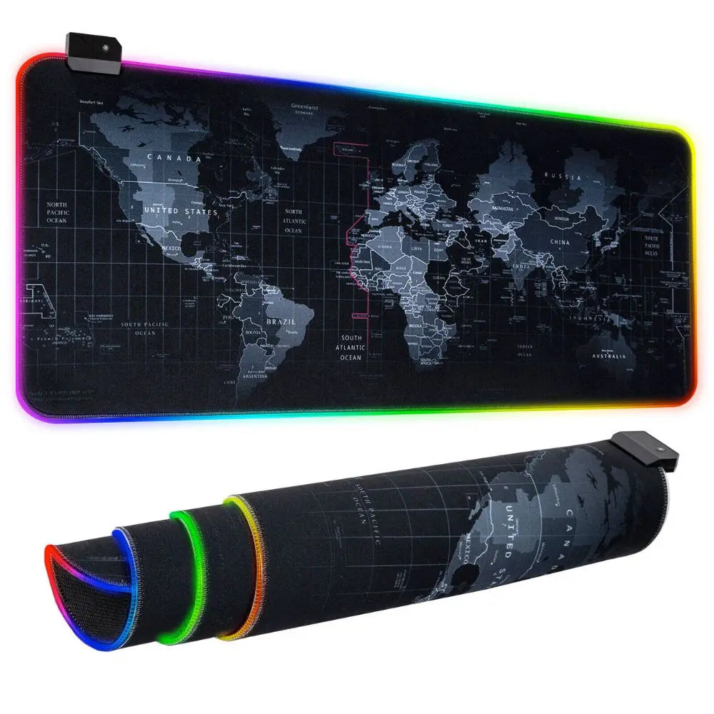 Dragon RGB Gaming Mouse Pad World Map - Shakefav.com