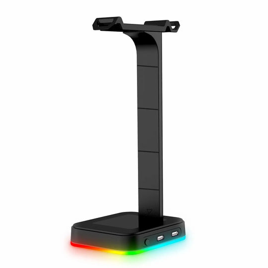 Desktop Gamer 2 In 1 RGB Headphone Stand Power Strip Maroon Asteria