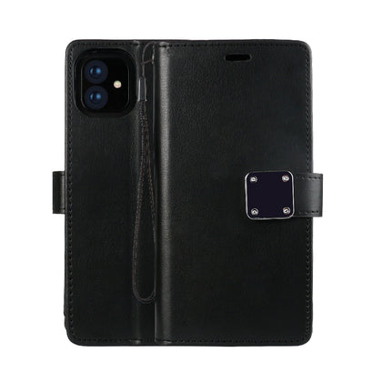 KIKO Étui portefeuille en cuir multi-poches avec sangle pour iPhone 13