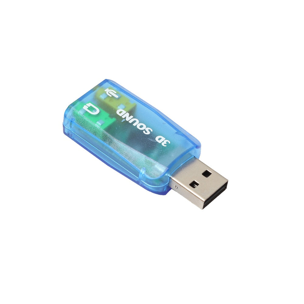 Audio Adapter 3D Sound card 5.1 USB To 3.5mm mic