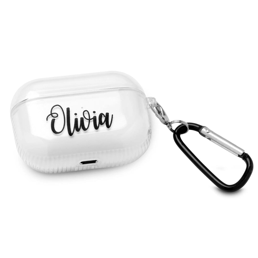 Personalized Clear Case with Name for Airpods Pro Charging Case Red Crius