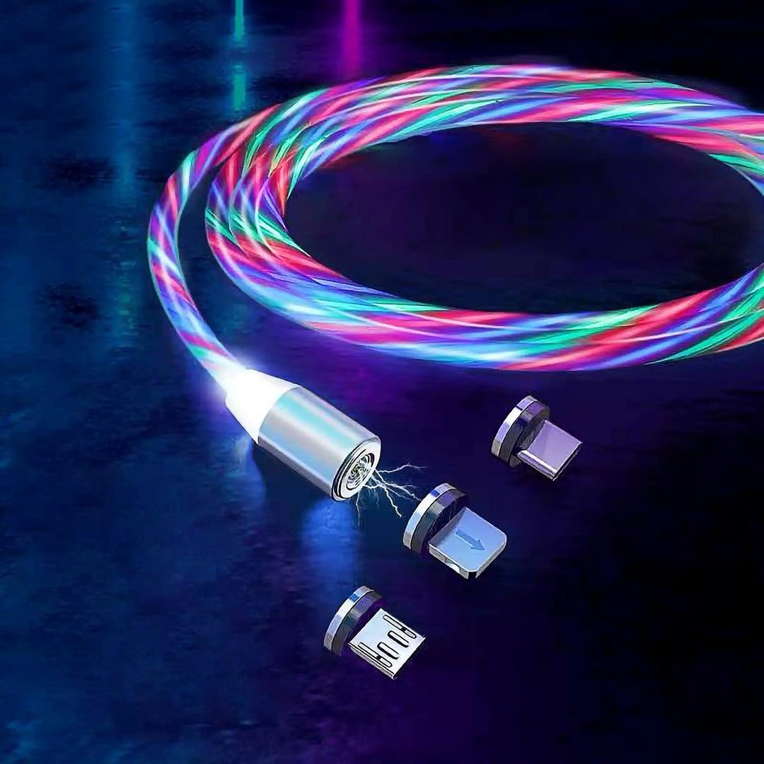 3 in 1 LED Flowing Magnetic Fast Charging Cable - Shakefav.com