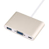 3 IN 1 GOLD PLATED USB 3.1 Type C To VGA