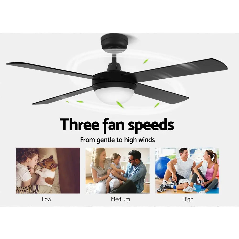 Devanti 52" Ceiling Fan - Black - Shakefav.com