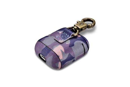 Camo Purple Premium Leather AirPods 1 & 2 Case - Shakefav.com