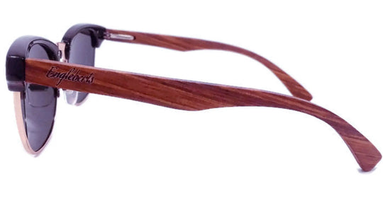 Real Walnut Wood Club Style Sunglasses With Bamboo Case, Polarized - Shakefav.com