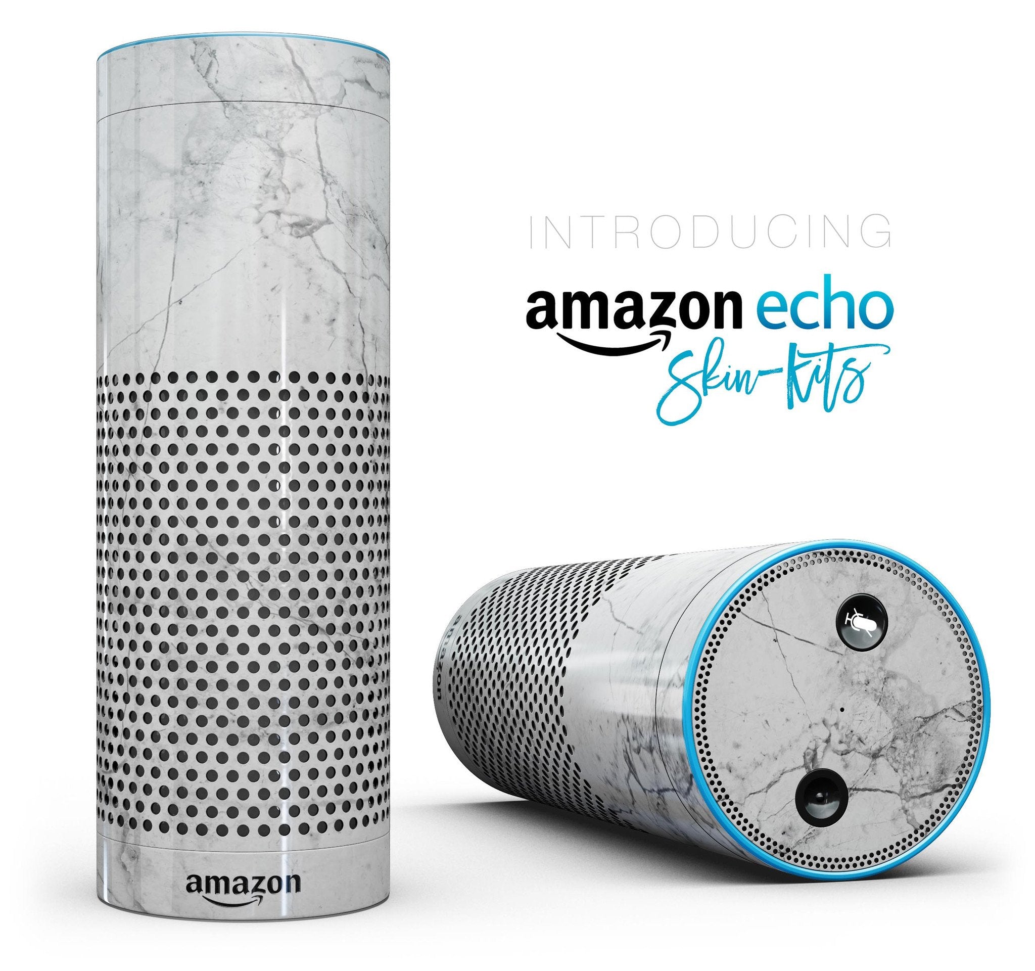 Cracked Marble Surface - Full-Body Skin-Kit for the Amazon Echo