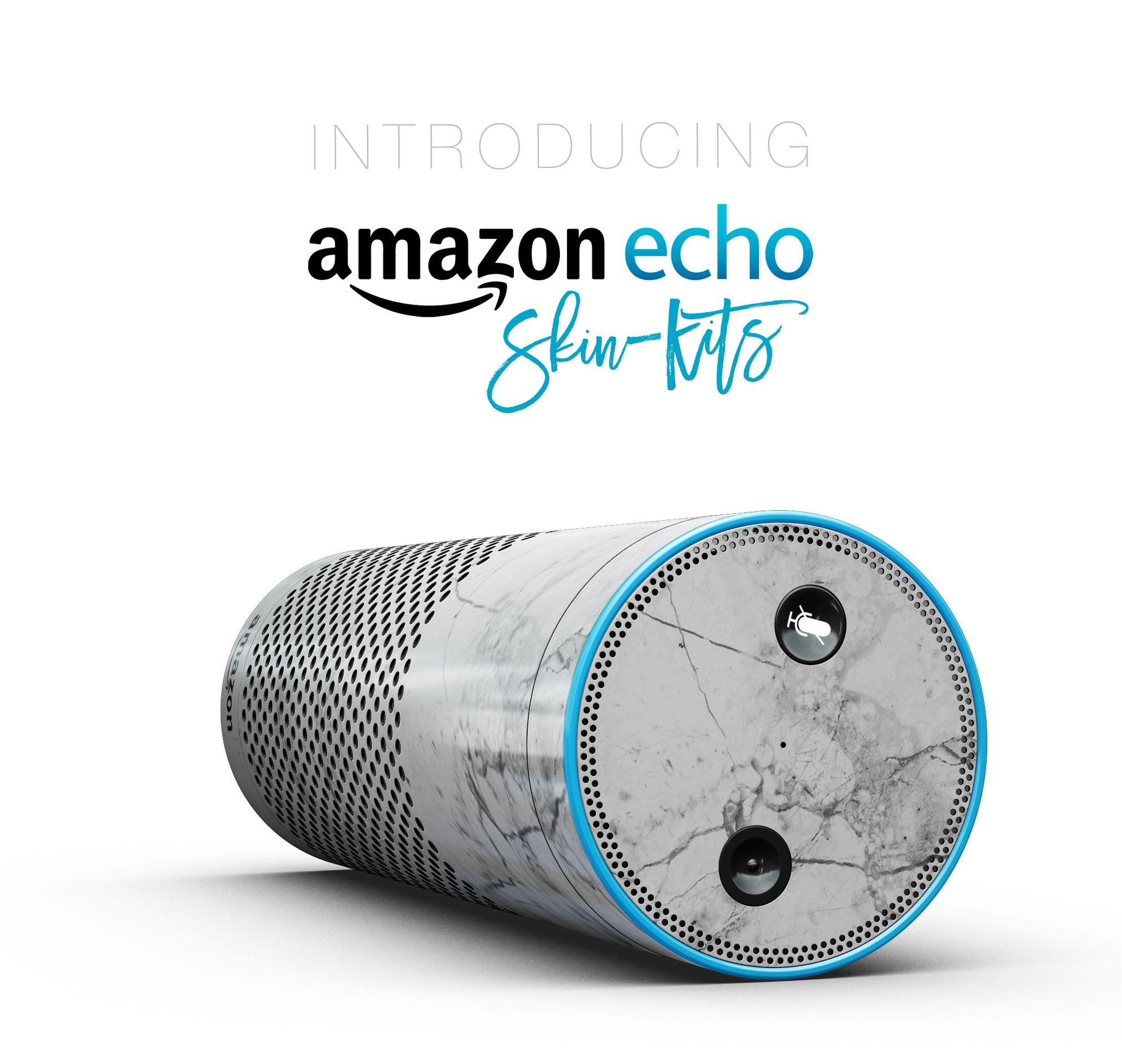 Cracked Marble Surface - Full-Body Skin-Kit for the Amazon Echo