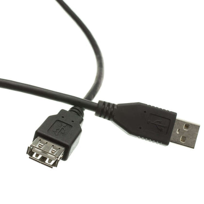 USB 2.0 Extension Cable, Black, Type A Male to Type A Female, 10 Foot