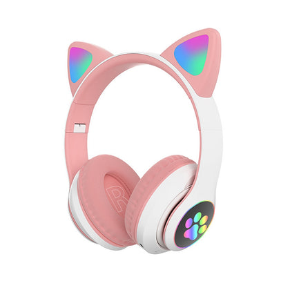 STN-28 sur l'oreille casque de musique brillant chat oreille casque pliable 