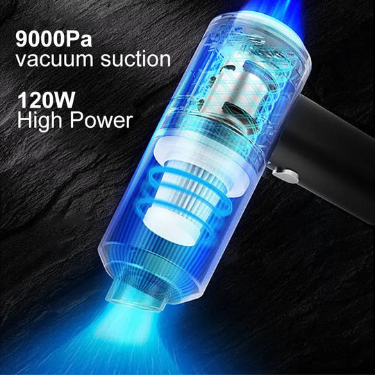 9000pa Car Vacuum Cleaner Mini Gun style Cleaner Cordless 120W - Shakefav.com