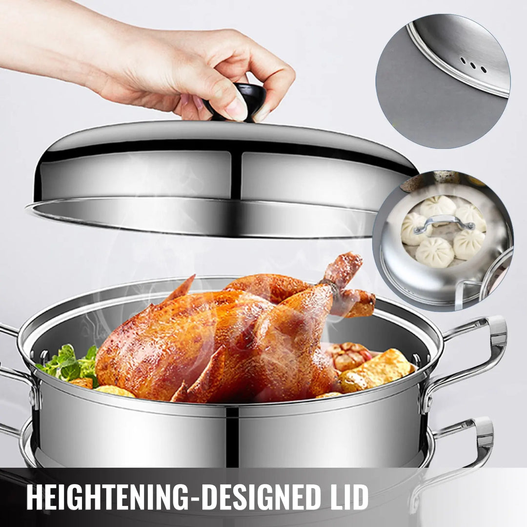 VEVOR 5 Layer Food Steamer 28cm 30cm Stainless Steel Stock Pot for - Shakefav.com