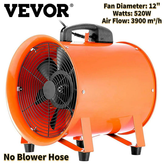 VEVOR Ventilator Blower Fan Cylinder Fan 12Inch 520W 3300r/min Strong - Shakefav.com