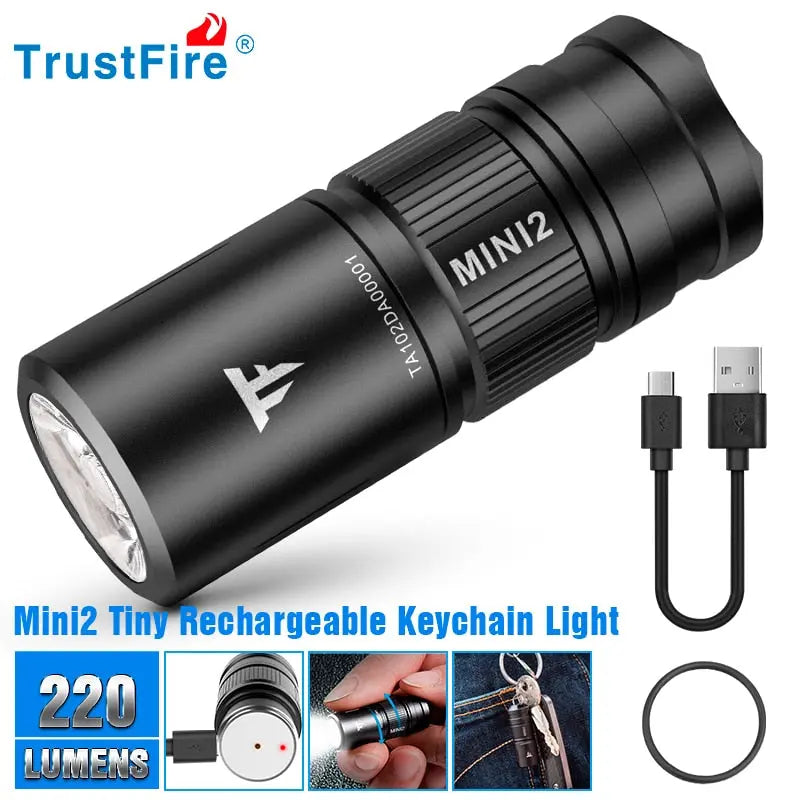 Trustfire Mini2 Mini Edc Flashlight Usb Rechargeable 220 Lumens - Shakefav.com