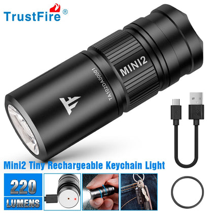 Trustfire Mini2 Mini Edc Flashlight Usb Rechargeable 220 Lumens