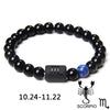 12 Zodiac Signs Couples Bracelet Natural Stone Beaded Charm Bracelet