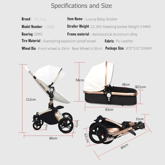 Fast & Free Shipping Aulon Baby Stroller 3 in 1 Free Duty High - Shakefav.com