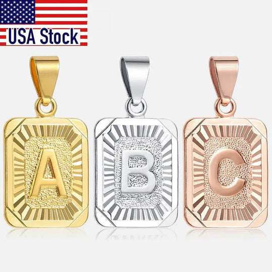 Trendsmax Initial letter Pendant Necklace a b c Charm Gold Color - Shakefav.com