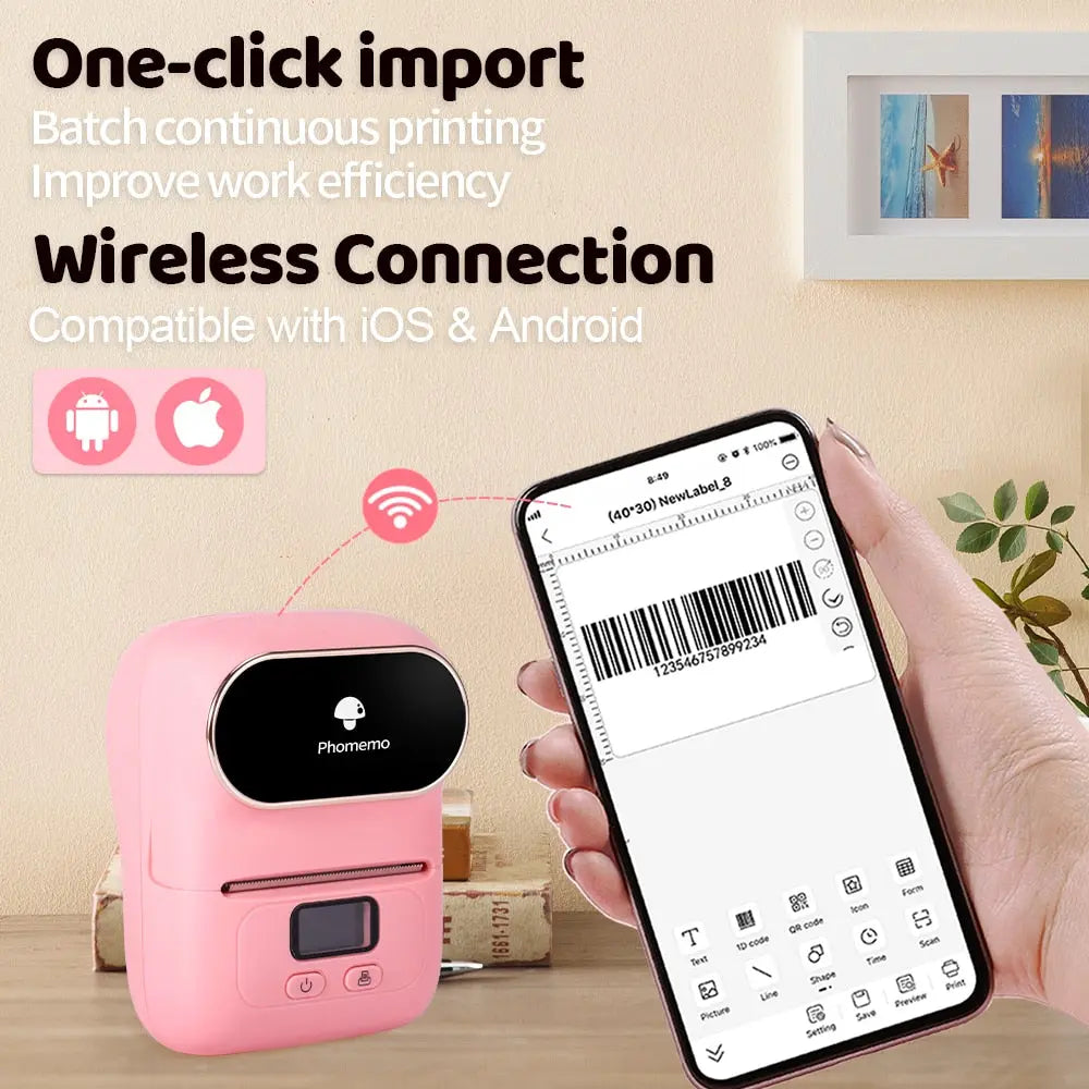 Phomemo M110 Mini Portable Thermal Label Printer Self-Adhesive Label - Shakefav.com