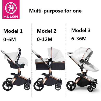 Livraison rapide et gratuite Aulon bébé poussette 3 en 1 Free Duty High