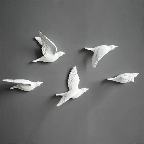 Resin Birds Creative For Wall 3d Sticker Living Room Animal Figurine - Shakefav.com